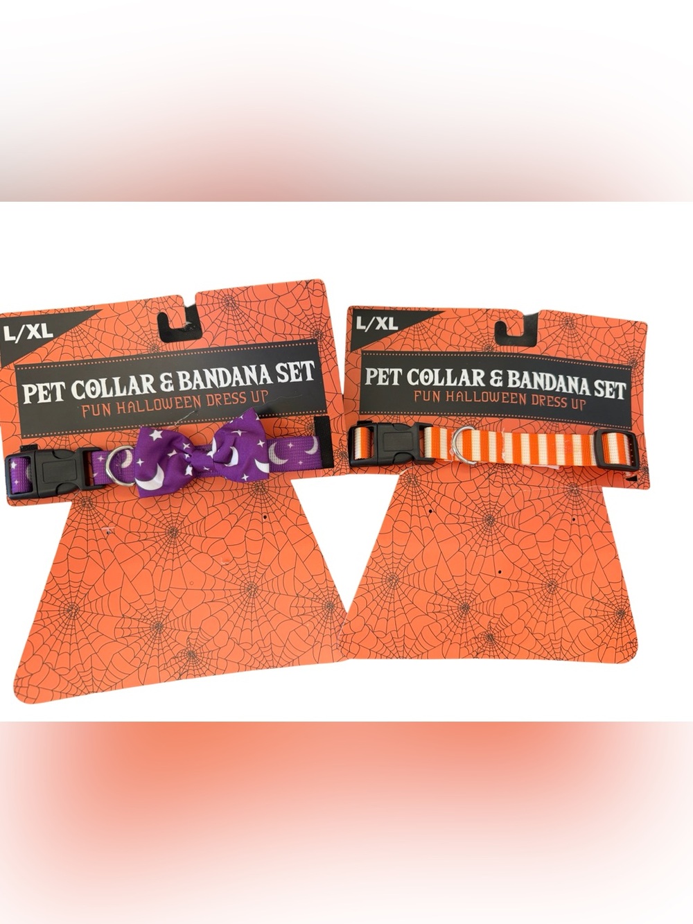 Pet Collars L/XL Orange & Purple NWT